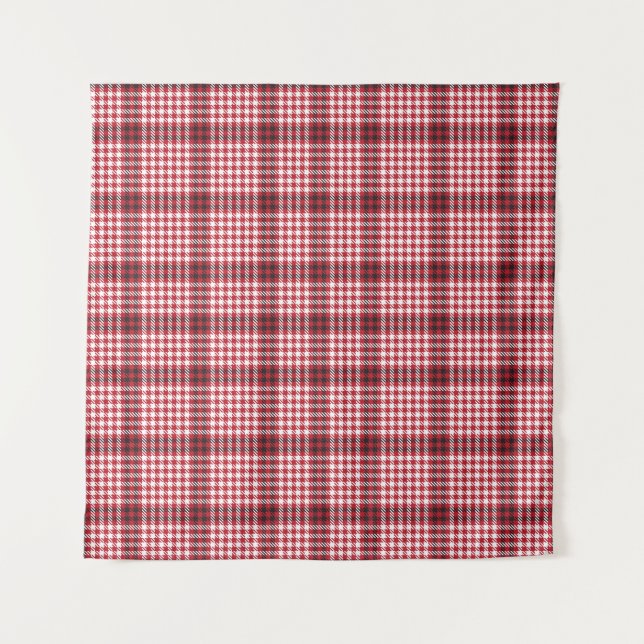 Red Plaid Chequered Tartan Texture Tapestry (Front)