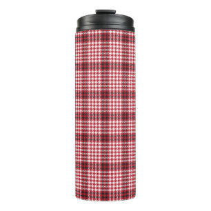 Red Plaid Chequered Tartan Texture Thermal Tumbler