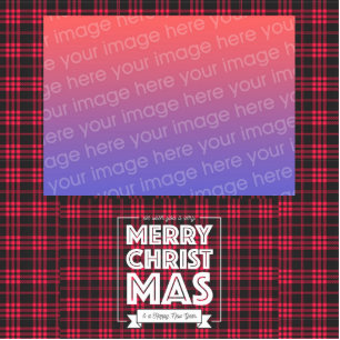 Red plaid  Christmas Border Photo  Cutout Standing Photo Sculpture