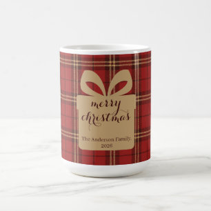 Red Plaid Christmas Festive Pattern -  Coffee Mug