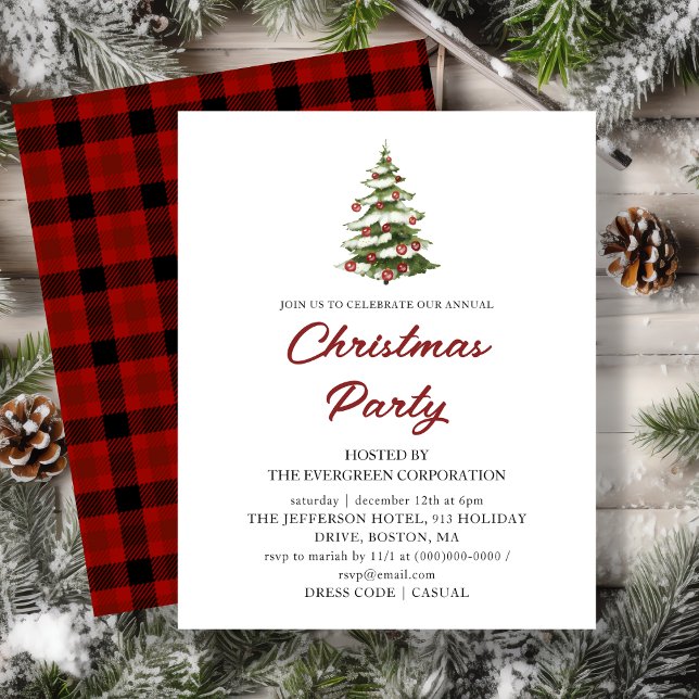 Red Plaid Christmas Holiday Budget Invitation (Creator Uploaded)