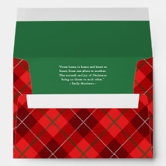 Red Plaid Christmas Holiday Envelope