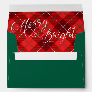 Red Plaid Christmas Holiday Envelope