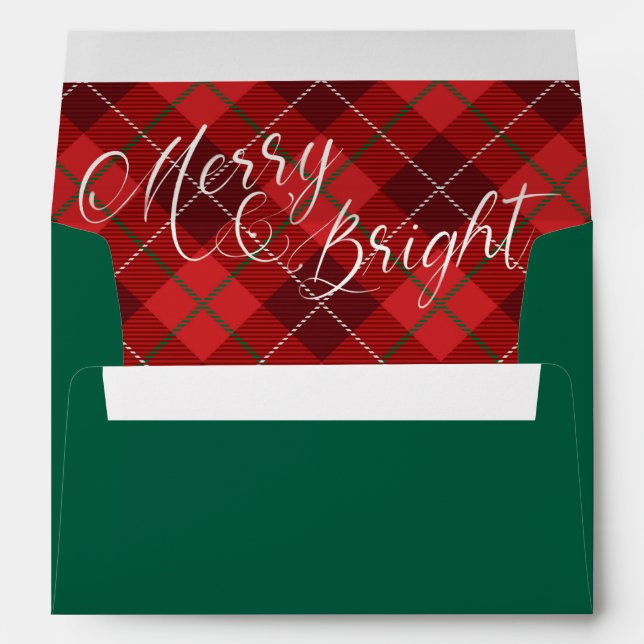 Red Plaid Christmas Holiday  Envelope (Back (Bottom))
