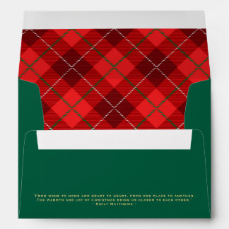 Red Plaid Christmas Holiday Envelope