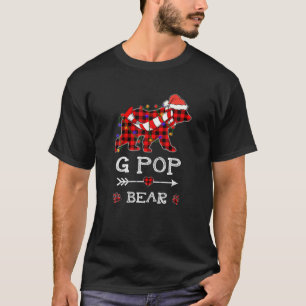 Red Plaid Christmas Pajama Family G Pop Bear Chris T-Shirt