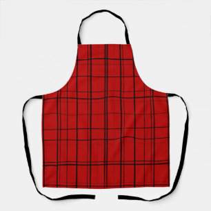 Red plaid christmas pattern apron