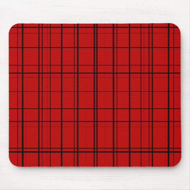 Red plaid christmas pattern mouse mat (Front)