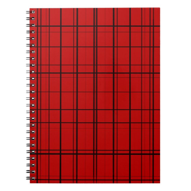Red plaid christmas pattern notebook (Front)