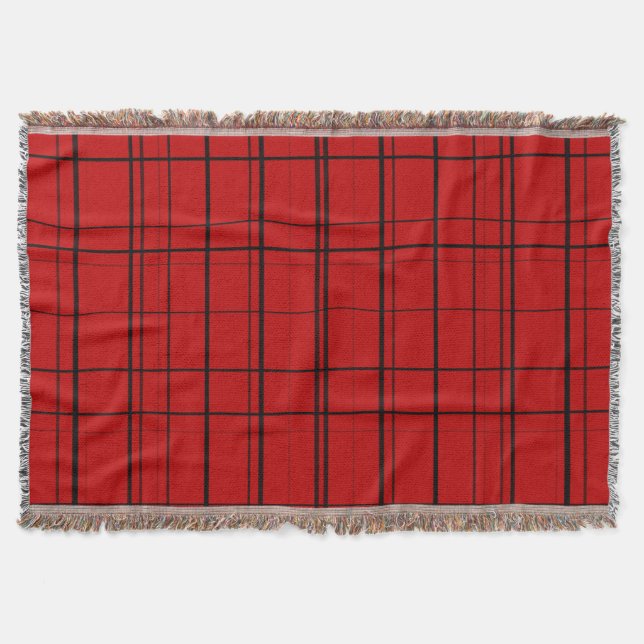 Red plaid christmas pattern throw blanket (Front)