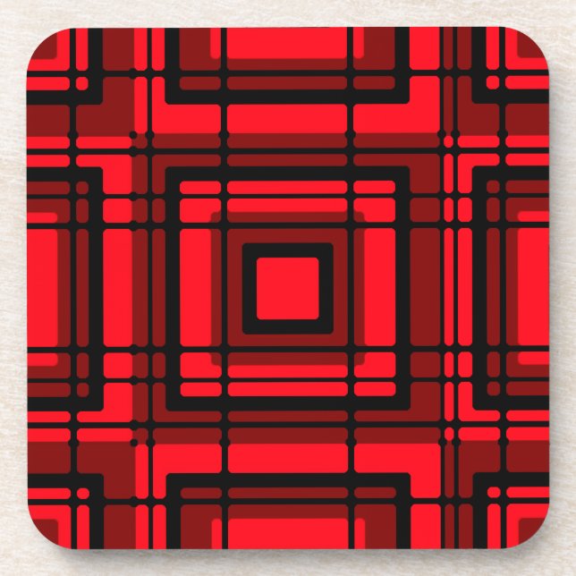Red Plaid Coaster (Front)