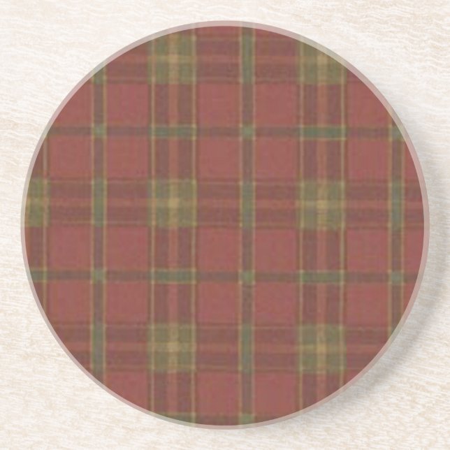 Red Plaid Coaster (Front)