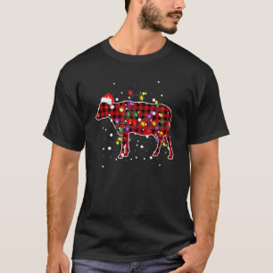 Red Plaid Cow Christmas Pyjamas Family Cow Xmas Li T-Shirt