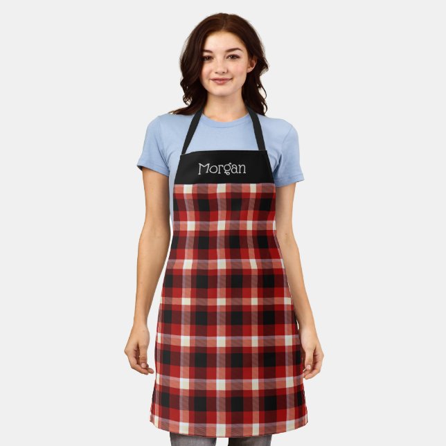 Red Plaid Custom Apron (Worn)