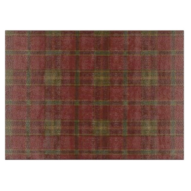 Red Plaid Cutting Board (Front)