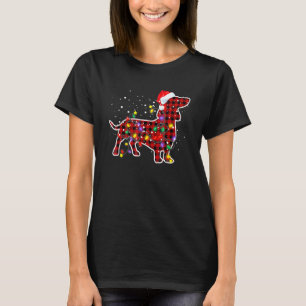 Red Plaid Dachshund Christmas Pyjamas Family Dog X T-Shirt
