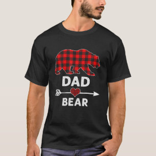 Red Plaid Dad Bear Buffalo Matching Family Pajama T-Shirt