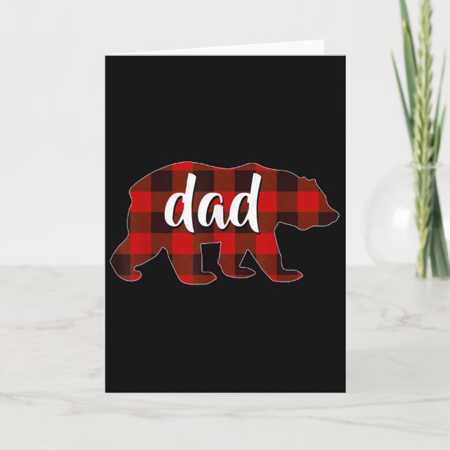 Red Plaid Dad Buffalo Matching Family Papa Pyjamas Card (Front)