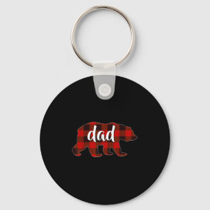 Red Plaid Dad Buffalo Matching Family Papa Pyjamas Key Ring
