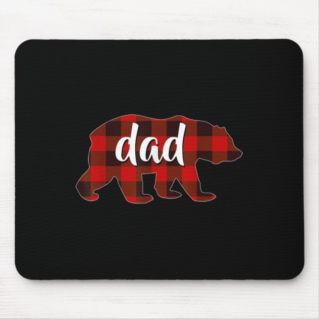 Red Plaid Dad Buffalo Matching Family Papa Pyjamas Mouse Mat (Front)