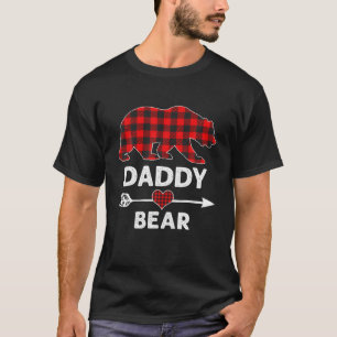 Red Plaid Daddy Bear Buffalo Matching Family Pajam T-Shirt