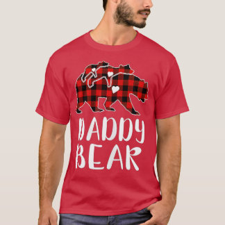 Red Plaid Daddy Bear Buffalo Matching Family Pajam T-Shirt