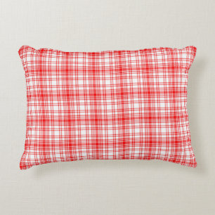Red Plaid Decorative Cushion