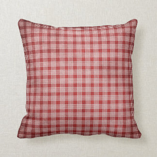 Red Plaid Designed Pillow 1