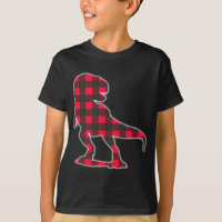 Red Plaid Dinosaur Matching Buffalo Family Pajama