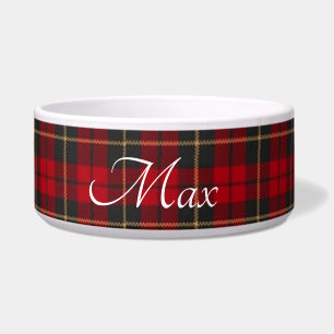 Red Plaid Dog Bowl