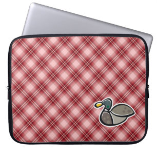 Red Plaid Duck Laptop Sleeve