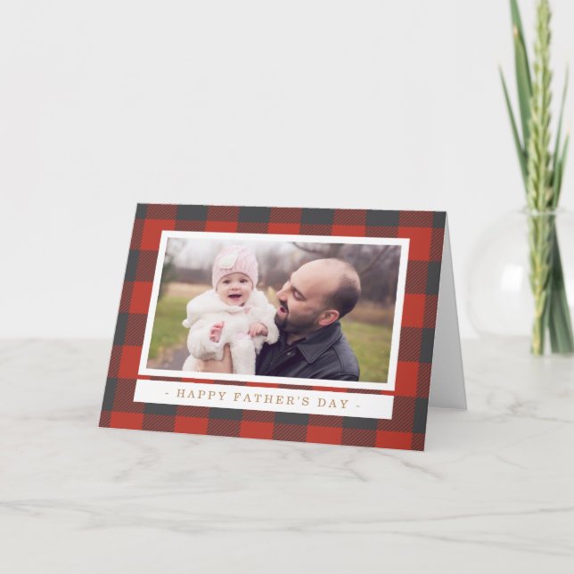 Red Plaid Father's Day Card (Front)