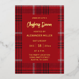 Red Plaid Flannel Holiday Christmas Your Text