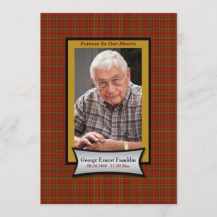 Red Plaid Flannel Memorial Card with Photo