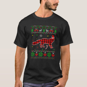 Red Plaid Fox Santa Ugly Christmas Sweater Pyjamas