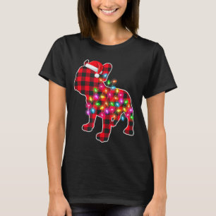 Red Plaid French Bulldog Christmas Pajamas Xmas Li T-Shirt