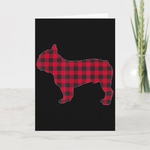 Red Plaid French Bulldog Dog Lover Matching Christ Card