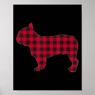 Red Plaid French Bulldog Dog Lover Matching Christ Poster