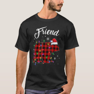 Red Plaid Friend Bear Matching Family Christmas Pa T-Shirt