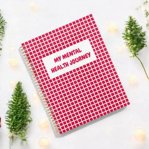 Red Plaid Gingham Planner Mental Health Quote