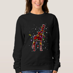 Red Plaid Giraffe Christmas Pyjamas Family Xmas Li Sweatshirt