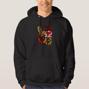 Red Plaid Gnome Love Leopard Gnome Valentine's Day Hoodie