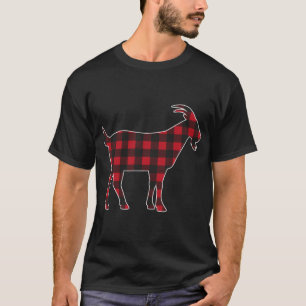 Red Plaid Goat Merry Christmas Matching Family Paj T-Shirt
