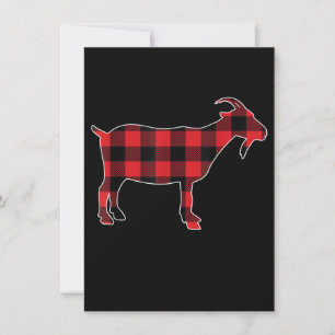 Red Plaid Goat Santa Christmas Invitation