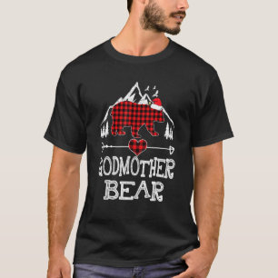 Red Plaid Godmother Bear Matching Pajama Family T-Shirt