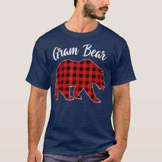 Red Plaid Gram Bear Matching Buffalo Family Pajama T-Shirt