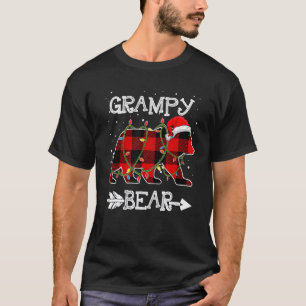 Red Plaid Grampy Bear Christmas Santa Family Match T-Shirt
