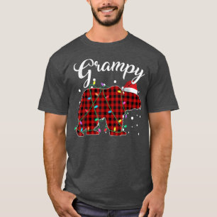 Red Plaid Grampy Bear Matching Buffalo Pajama T-Shirt