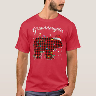 Red Plaid Granddaughter Bear Matching Buffalo Paja T-Shirt