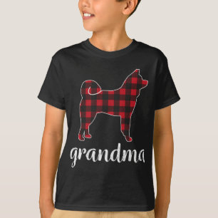 Red Plaid Grandma Akita Dog Christmas Matching Fam T-Shirt